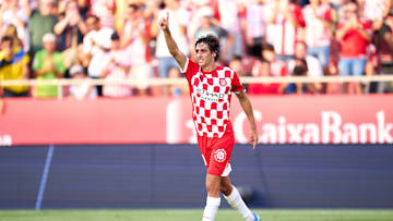 Bryan Gil celebrates his goal against Osasuna 