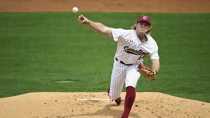 South Carolina baseball pitcher Eli Jones