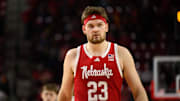 Jan 19, 2025; College Park, Maryland, USA; Nebraska Cornhuskers forward Andrew Morgan (23) looks on during the second half against the Maryland Terrapins at Xfinity Center. Mandatory Credit: Reggie Hildred-Imagn Images