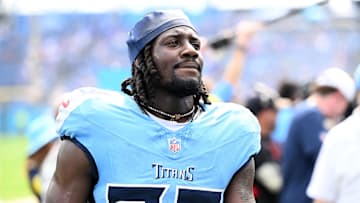 Sep 14, 2025; Nashville, Tennessee, USA; Tennessee Titans cornerback Jarvis Brownlee Jr. (29) before the game against the Los Angeles Rams at Nissan Stadium. Mandatory Credit: Steve Roberts-Imagn Images