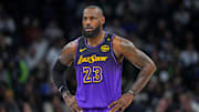 Los Angeles Lakers forward LeBron James has struggled with his three-point shot in recent games.