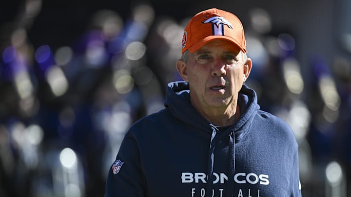 Denver Broncos head coach Sean Payton during a game against the Baltimore Ravens. Denver Broncos head coach Sean Payton during a game against the Baltimore Ravens.