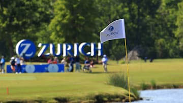 Zurich Classic Of New Orleans flag and signage at TPC Louisiana
