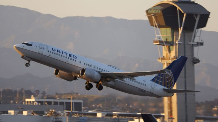 United Airlines Departs From Los Angeles International Airport