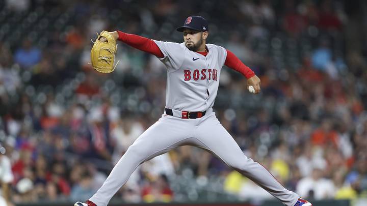 Aug 12, 2025; Houston, Texas, USA; Boston Red Sox relief pitcher Jovani Moran (47) delivers a pitch during the eighth inning against the Houston Astros at Daikin Park. Mandatory Credit: Troy Taormina-Imagn Images