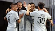 Les joueurs du PSG à l'occasion de la victoire contre Clermont, samedi dernier.