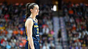 Sep 22, 2024; Uncasville, Connecticut, USA; Indiana Fever guard Caitlin Clark (22) during the game against Indiana Fever during game one of the first round of the 2024 WNBA Playoffs at Mohegan Sun Arena. Mandatory Credit: Mark Smith-Imagn Images