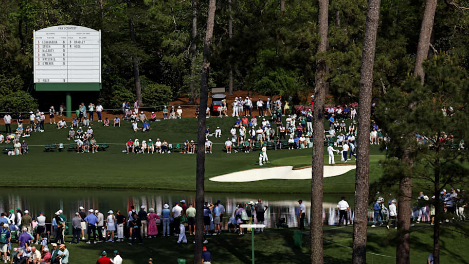 A view of the fifth hole during the Par 3 Contest at Augusta National Golf Club