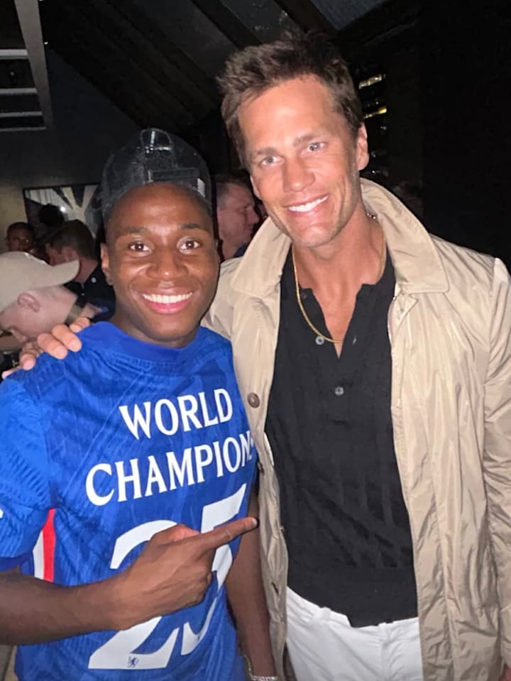 Dario Essugo looked thrilled to meet Brady.