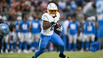 Los Angeles Chargers running back Omarion Hampton