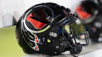 Nov 5, 2021; Stanford, California, USA;  General view of the Utah Utes helmet during the second