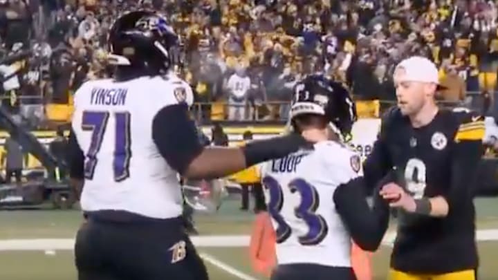 Pittsburgh's Chris Boswell comforted Baltimore's Tyler Loop after his missed field goal at the buzzer. 