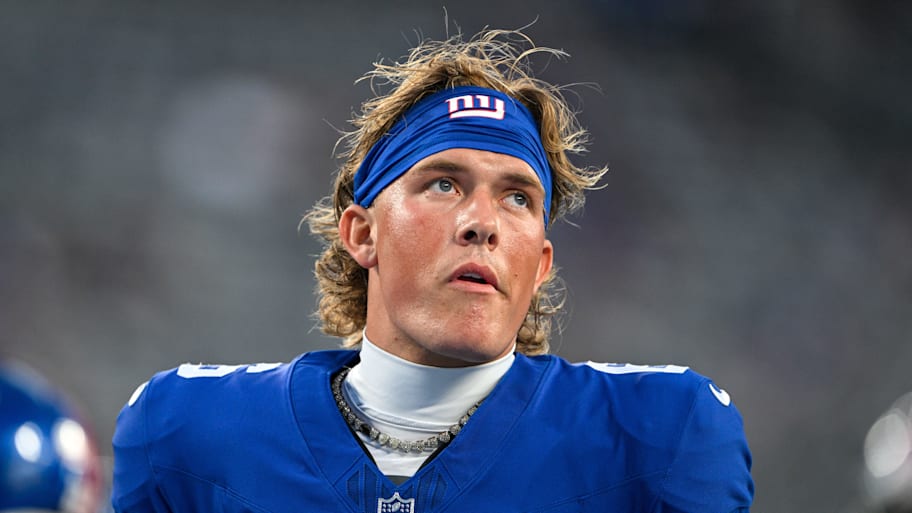 Jaxson Dart was evaluated for a concussion Thursday against the Patriots | Mark Smith-Imagn Images