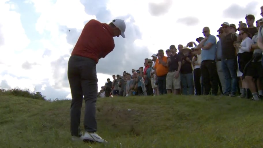 Rory McIlroy hit a shot Saturday at the British Open and another ball popped up. | x.com/TheOpen