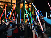 Carrie Fisher and Debbie Reynolds Lightsaber Vigil