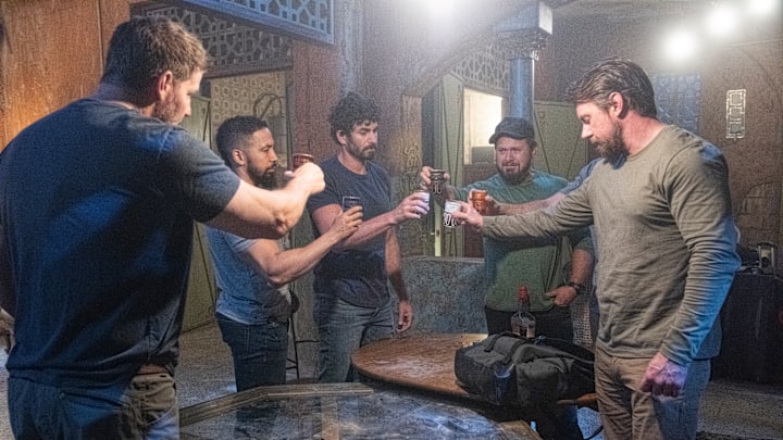 SEAL Team episode 609 streaming on Paramount+, 2022. David Boreanaz as Jason Hayes, Neil Brown Jr. as Ray Perry, AJ Buckley as Sonny Quinn. Photo Credit: Bonnie Osborne/Paramount+