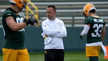 Green Bay Packers defensive coordinator Jeff Hafley is shown during the team’s mini camp Tuesday, June 11, 2024 in Green Bay, Wisconsin.