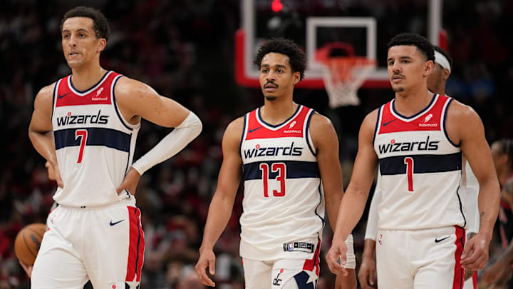 Patrick Baldwin Jr., Johnny Davis, Jordan Poole; Washington Wizards v Chicago Bulls