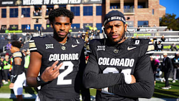 Colorado Buffaloes quarterback Shedeur Sanders and safety Shilo Sanders.