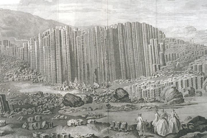 An engraving of ‘A View of the Giant's Causeway’ by Susanna Drury.