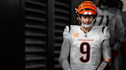 Cincinnati Bengals quarterback Joe Burrow (9) takes the field for the first quarter of the NFL Week 18 game between the Pittsburgh Steelers and the Cincinnati Bengals at Acrisure Stadium in Pittsburgh on Saturday, Jan. 4, 2025.