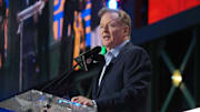 NFL commissioner Roger Goodell speaks before the first round of the 2025 NFL Draft at Lambeau Field. 