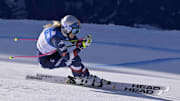 Dec 14, 2024; Beaver Creek, CO, USA; Lindsey Vonn of the United States races as a forerunner in the women's downhill race for the 2024 Stifel Birds of Prey Audi FIS alpine skiing World Cup at Birds of Prey. Mandatory Credit: Eric Bolte-Imagn Images