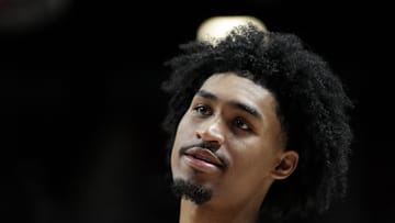 Jul 12, 2025; Las Vegas, NV, USA; San Antonio Spurs guard Dylan Harper (2) looks on in the third quarter of their game against the Dallas Mavericks at Thomas & Mack Center. Mandatory Credit: Candice Ward-Imagn Images