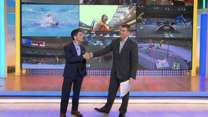 Andrew Siciliano and Scott Hanson appeared together on NBC Gold Zone for the first time of the Paris Olympic. 