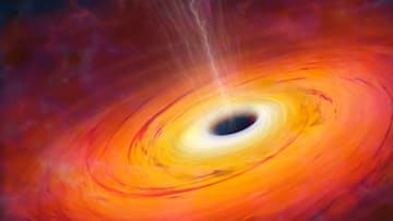 An artist’s rendering of a black hole.