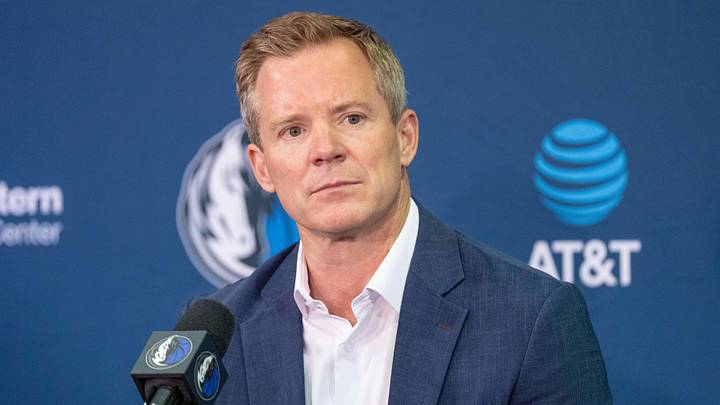 Jun 29, 2026; Dallas, TX, USA;  New Dallas Mavericks’ head coach Dusty May answers questions from the media during an introductory press conference at American Airlines Center. Mandatory Credit: Raymond Carlin III-Imagn Images