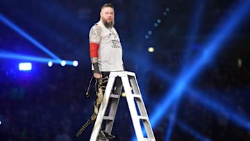 Kevin Owens enters the arena during the WWE Undisputed Championship match during the WWE Royal Rumble at Lucas Oil Stadium. 