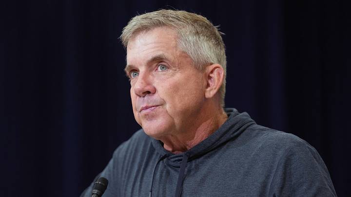 Denver Broncos coach Sean Payton speaks at the NFL Scouting Combine.
