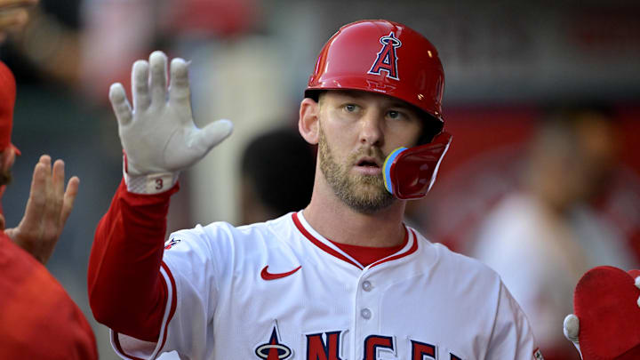 Los Angeles Angels left fielder Taylor Ward Los Angeles Angels left fielder Taylor Ward