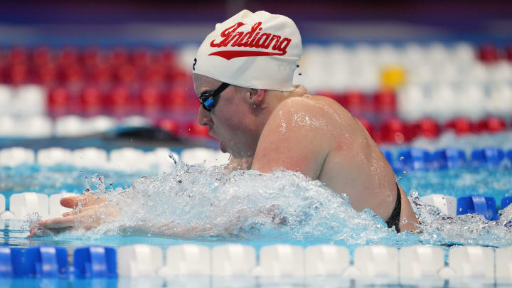 Lilly King competes in the 200-meter breaststroke final on Thursday, June 20, 2024 at the U.S. Olympic Team Swimming Trials at Lucas Oil Stadium in Indianapolis.
