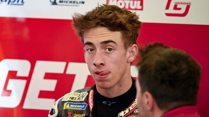 Apr 14, 2024; Austin, TX, USA; Pedro Acosta (31) of Spain and Red Bull Tech3 GASGAS before the MotoGP Grand Prix of The Americas at Circuit of The Americas. Mandatory Credit: Jerome Miron-USA TODAY Sports