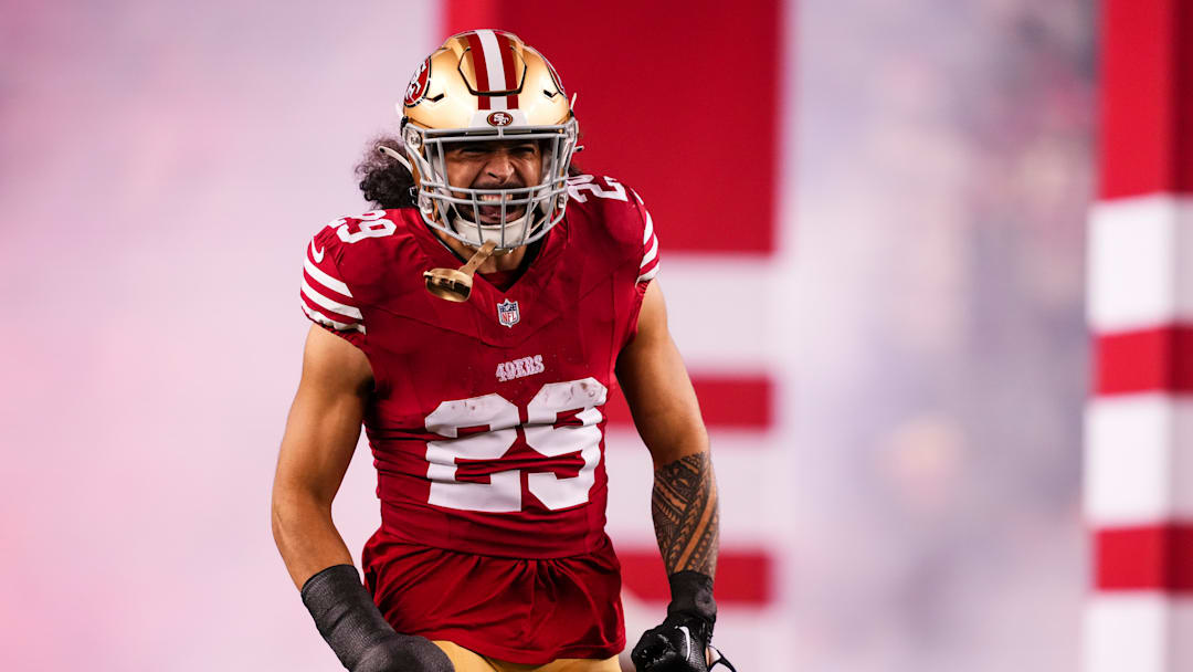 Talanoa Hufanga with the San Francisco 49ers