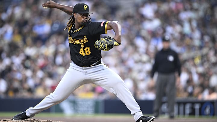 Pittsburgh Pirates starting pitcher Luis Ortiz (48) pitches against the San Diego Padres during the second inning at Petco Park. 