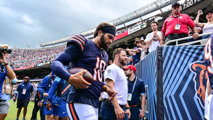 Caleb Williams leaves the field Saturday after overcoming a slow start for a  27-3 win over Cincinnati.