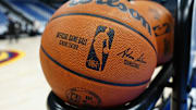Apr 19, 2025; Denver, Colorado, USA; General view of a NBA Wilson basketball before the game between the LA Clippers against the Denver Nuggets at Ball Arena. Mandatory Credit: Ron Chenoy-Imagn Images