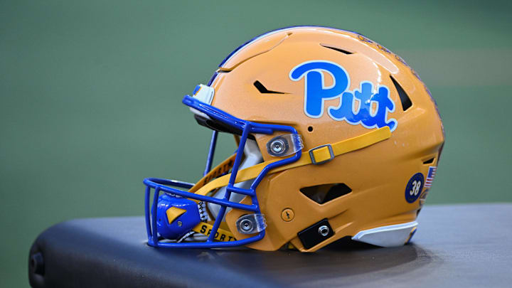 Sep 14, 2024; Pittsburgh, Pennsylvania, USA; A Pittsburgh Panthers helmet sits on a training table against the West Virginia Mountaineers during the fourth quarter at Acrisure Stadium. Mandatory Credit: Barry Reeger-Imagn Images Sep 14, 2024; Pittsburgh, Pennsylvania, USA; A Pittsburgh Panthers helmet sits on a training table against the West Virginia Mountaineers during the fourth quarter at Acrisure Stadium. Mandatory Credit: Barry Reeger-Imagn Images