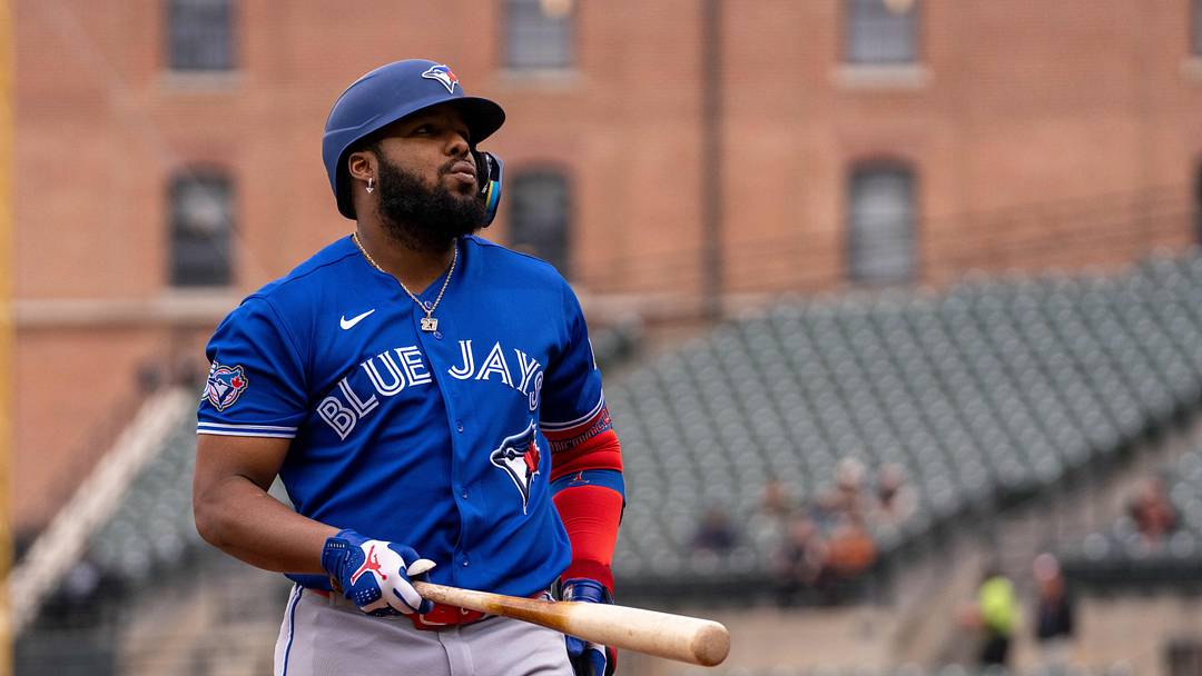 Toronto Blue Jays first baseman Vladimir Guerrero Jr. (27). Mandatory Credit: Jamie LeBlanc-Imagn Images Toronto Blue Jays first baseman Vladimir Guerrero Jr. (27). Mandatory Credit: Jamie LeBlanc-Imagn Images