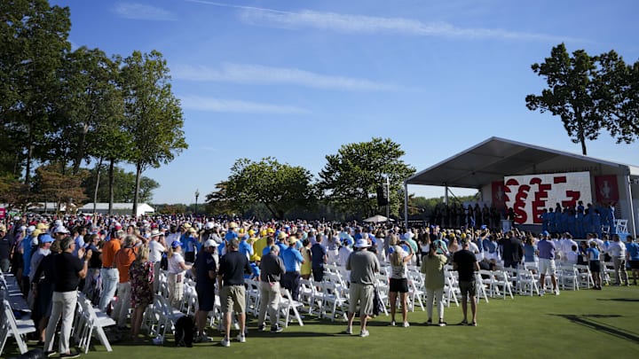 Fans at the Opening Ceremony for the 2024 Solheim Cup.