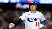 May 14, 2025; Los Angeles, California, USA; Los Angeles Dodgers designated hitter Shohei Ohtani 