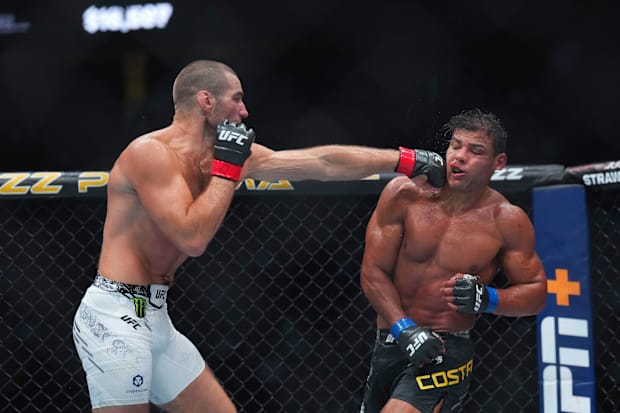 Sean Strickland fights Paulo Costa during UFC 302 at Prudential Center. 