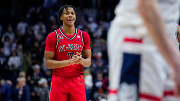 St. John's v Connecticut; St. John's basketball guard Simeon Wilcher