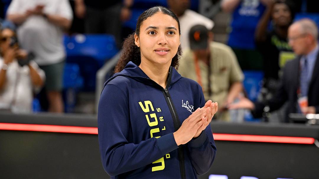 Jun 1, 2026; Arlington, Texas, USA; Dallas Wings guard Azzi Fudd (35) looks on after the game against the Seattle Storm at College Park Center. Mandatory Credit: Jerome Miron-Imagn Images Jun 1, 2026; Arlington, Texas, USA; Dallas Wings guard Azzi Fudd (35) looks on after the game against the Seattle Storm at College Park Center. Mandatory Credit: Jerome Miron-Imagn Images