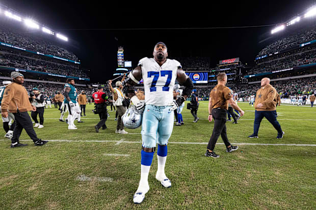Dallas Tyron Smith's offensive plateau's offensive platform looks after a match against the Philadelphia Eagles.