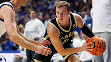 Purdue Boilermakers guard Fletcher Loyer (2) handles the ball 