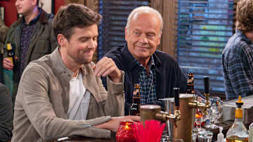 L-R: Jack Cutmore-Scott as Freddy and Kelsey Grammer as Frasier in Frasier, episode 8, season 2 streaming on Paramount+, 2024